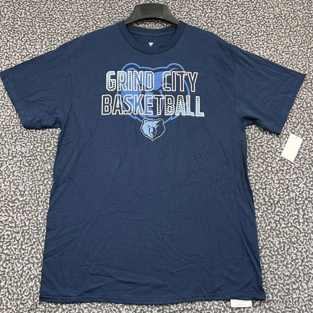 Memphis Grizzlies Shirt Men Large Blue Fanatics Short Sleeve Crew‎ Neck New L
